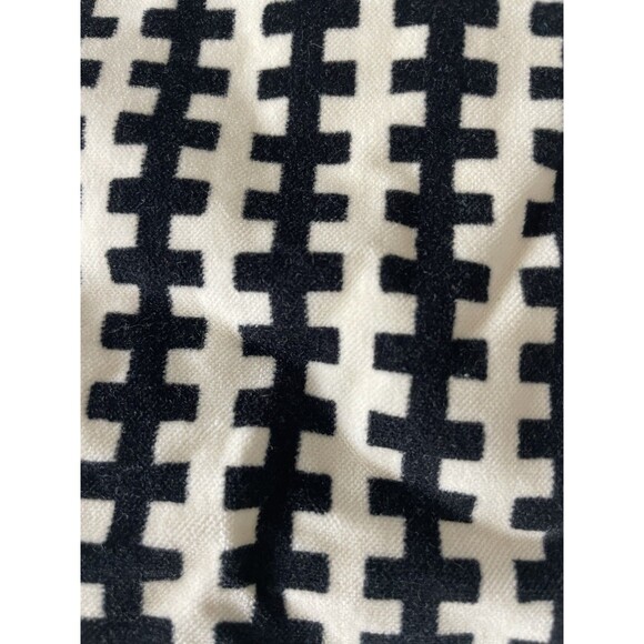 IKEA Zip Pillowcase Throw Pillow Square White w Black Lines Velvet Velour 21" - Picture 3 of 6